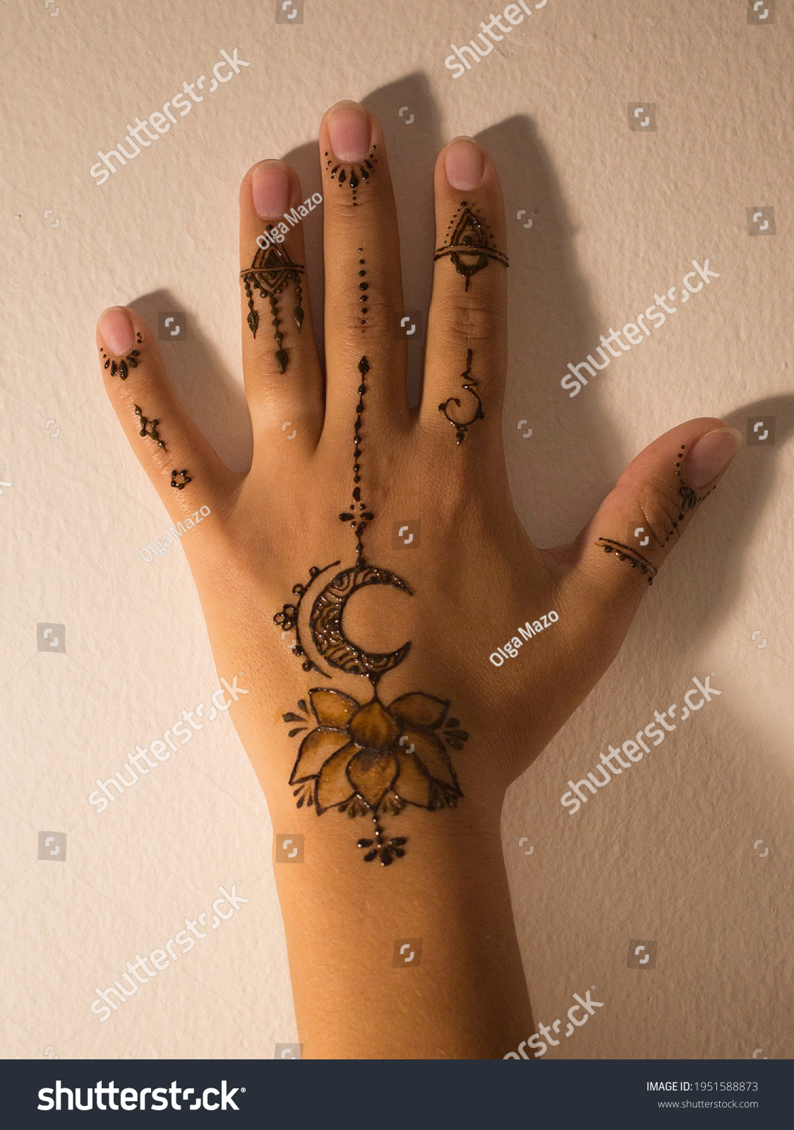 sun and moon henna designs