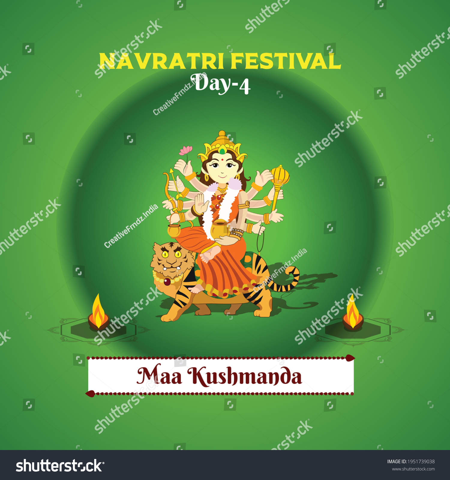 Happy Navratri Goddess Durga Fourth Form Stock Vector Royalty Free 1951739038 Shutterstock 8407