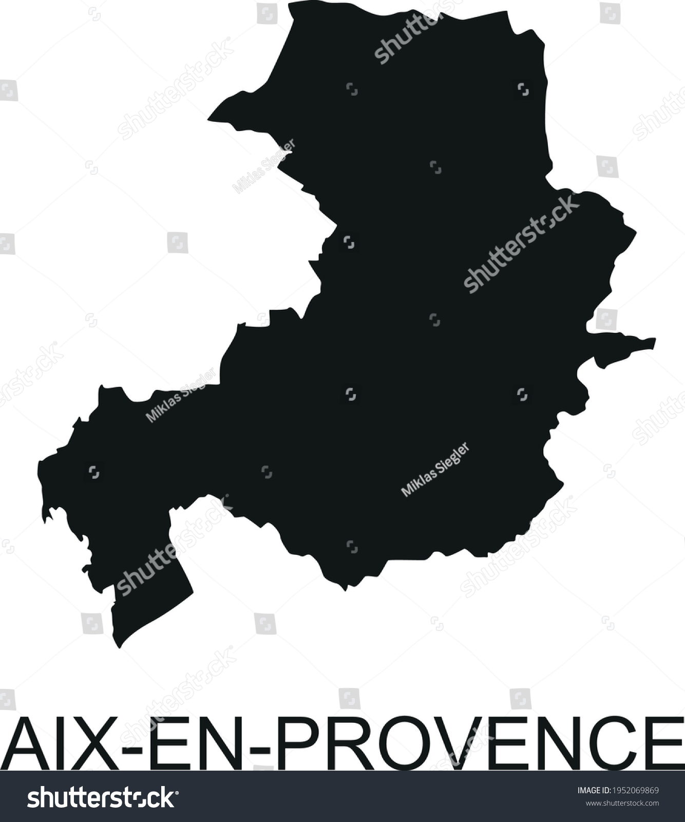 Silhouette City Aixenprovence Stock Vector (Royalty Free) 1952069869 ...