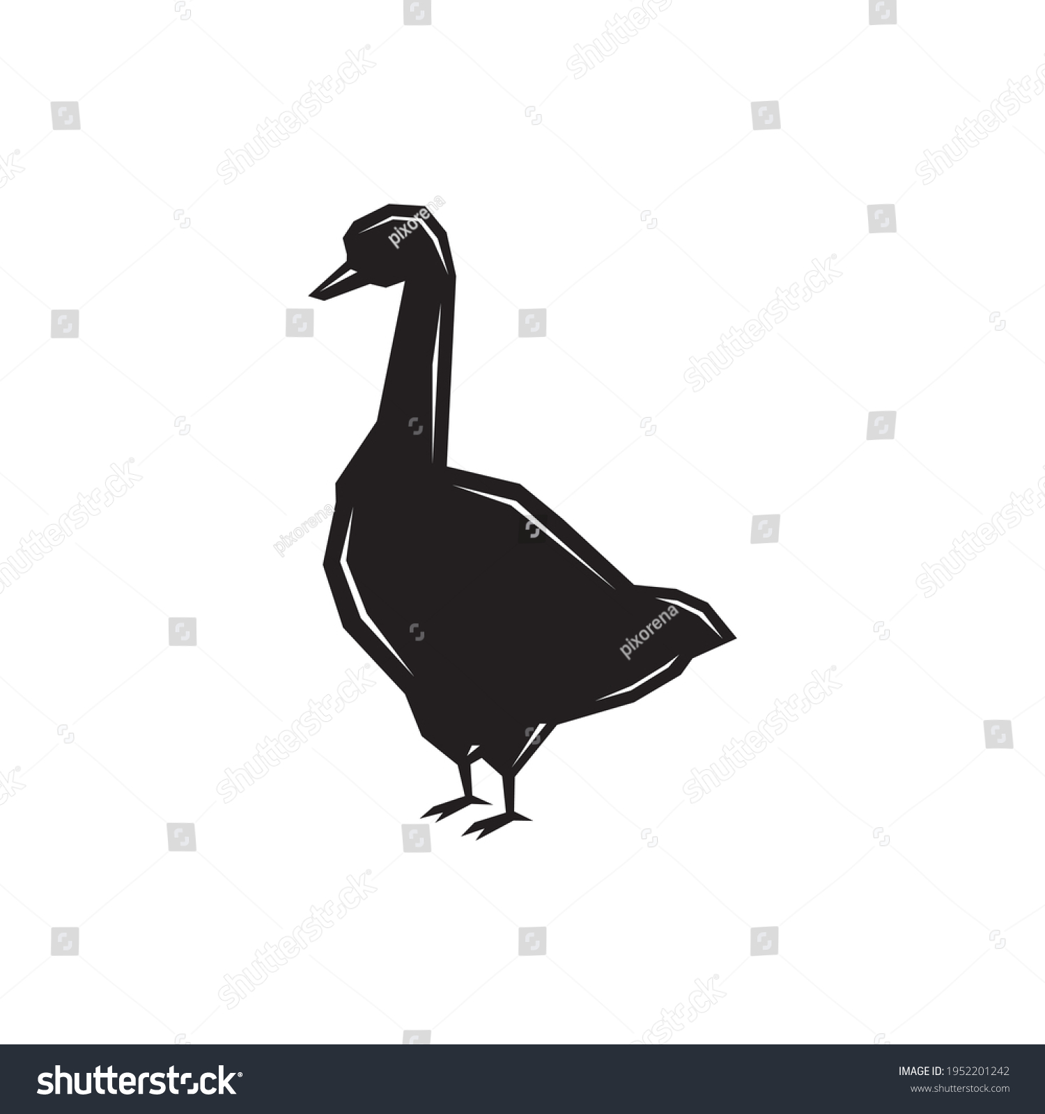 Vector Silhouette Black Goose Image Goose Stock Vector (Royalty Free ...