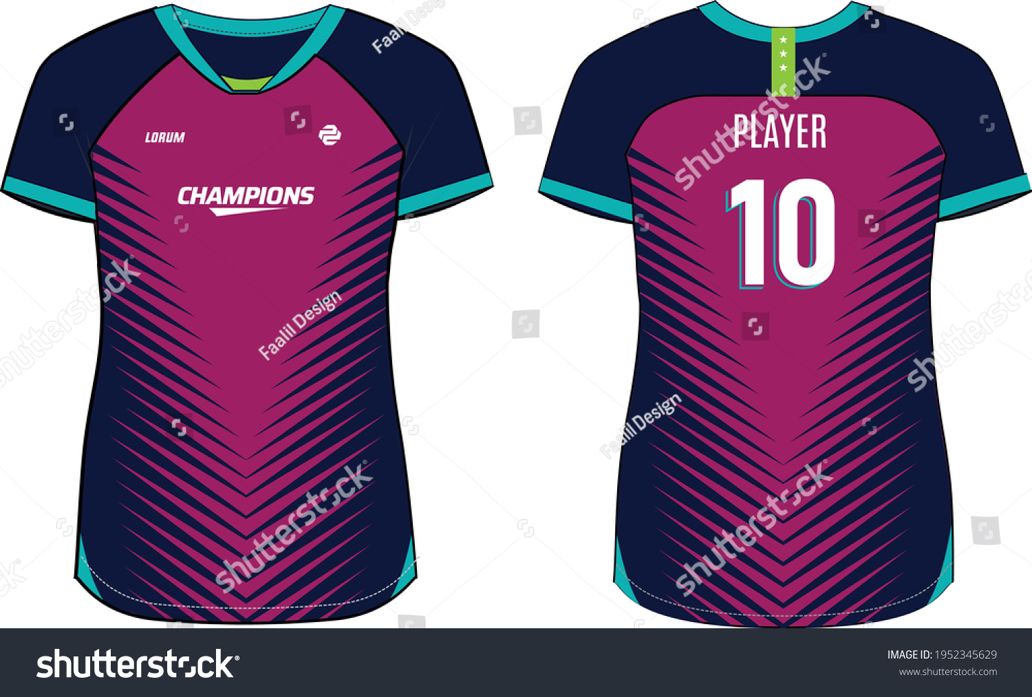 Women Sports Jersey Tshirt Design Concept Stock Vector (Royalty Free ...