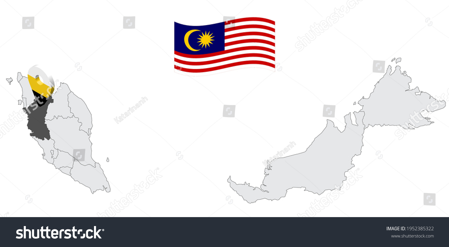 Location State Perak On Map Malaysia Stock Vector (royalty Free 