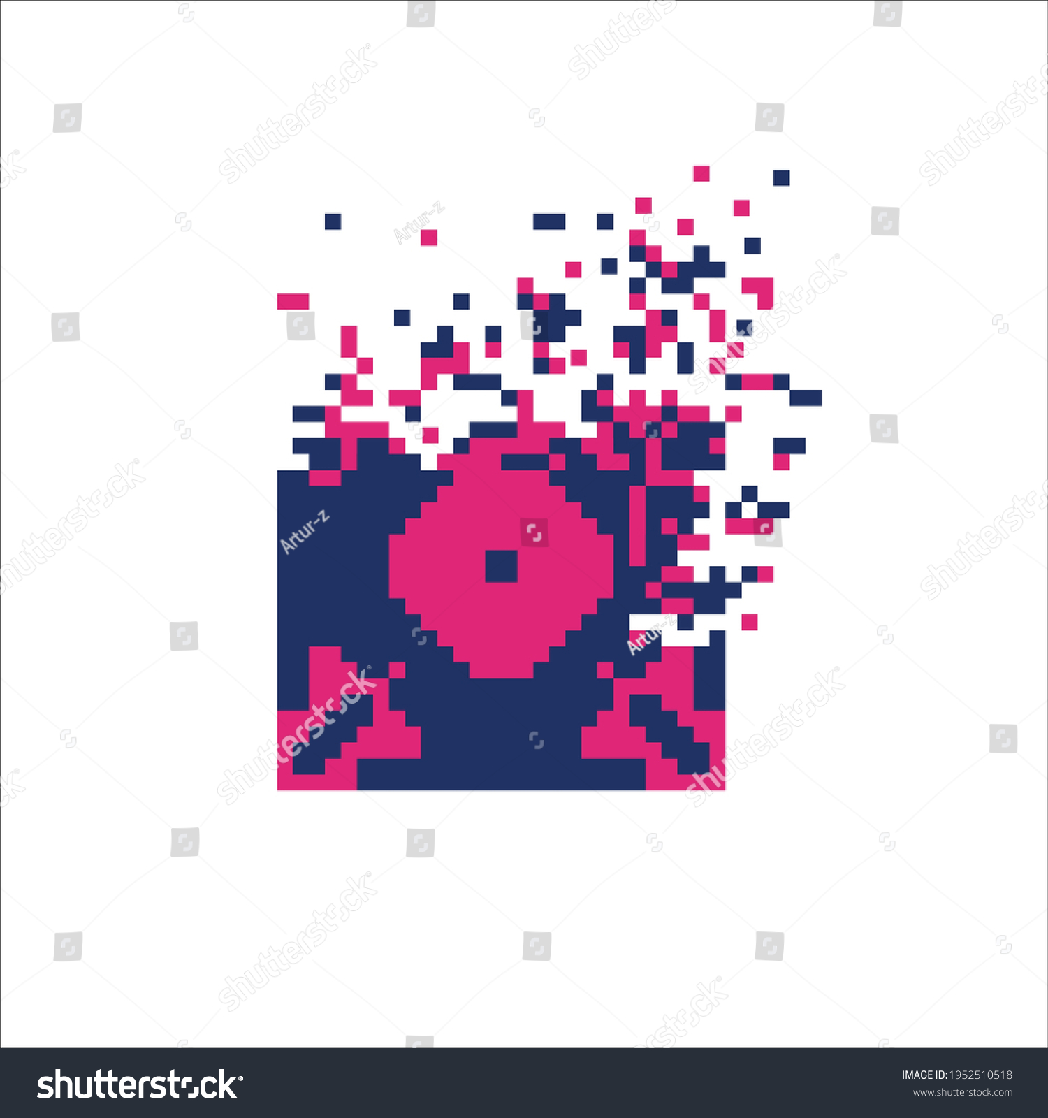 Pixel Art 8 Bit Dispersed Filled 库存矢量图（免版税）1952510518 Shutterstock 3964