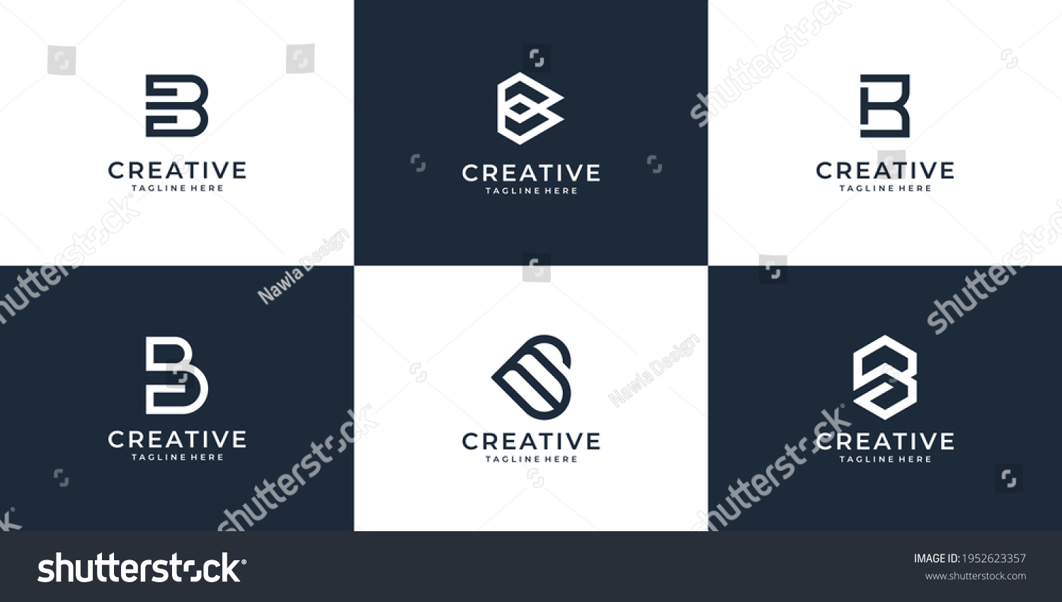 Set Creative Letter B Logo Vector Stock Vector (Royalty Free ...