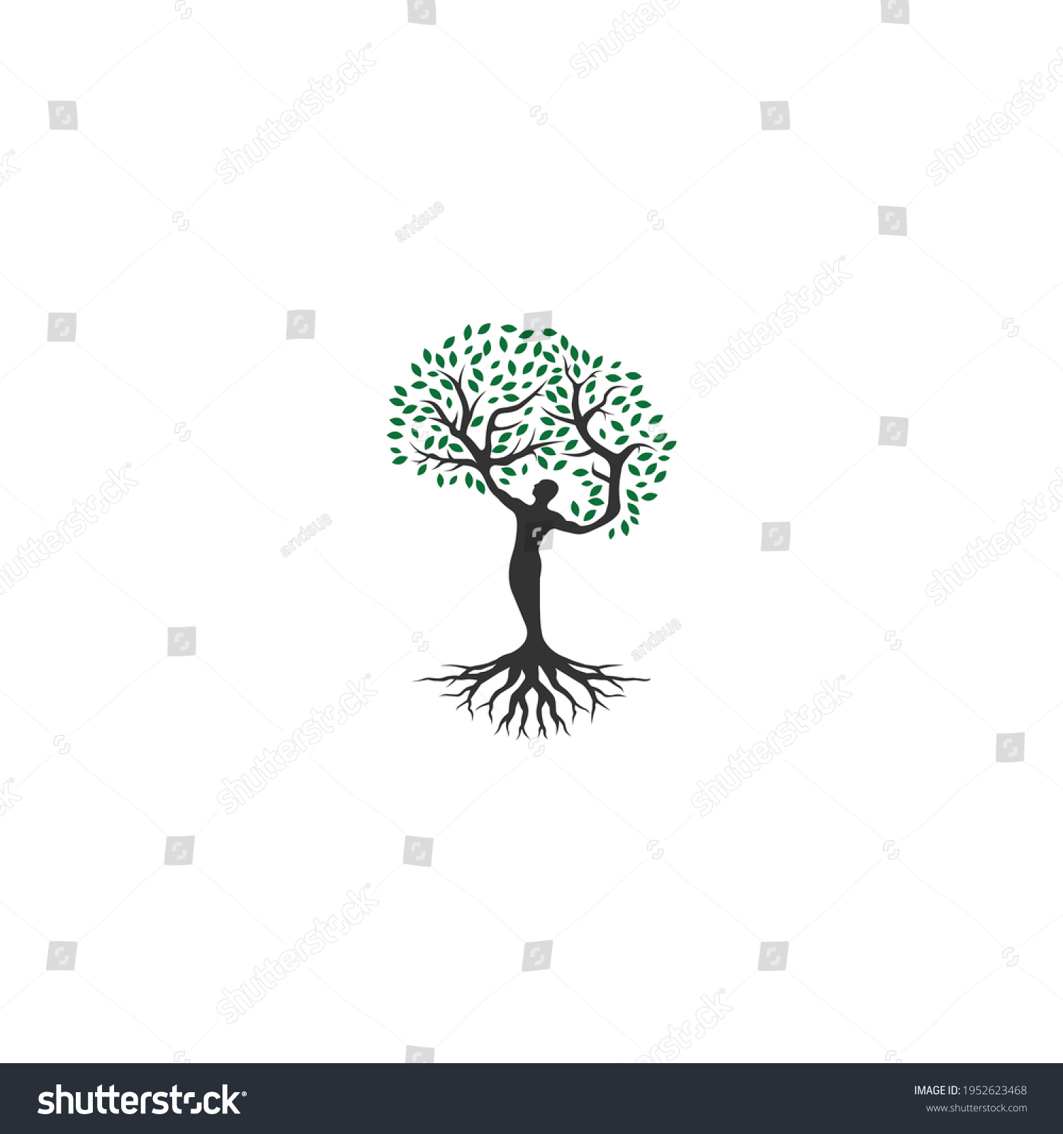 Human Tree Design Logo Vector Template Stock Vector (Royalty Free ...