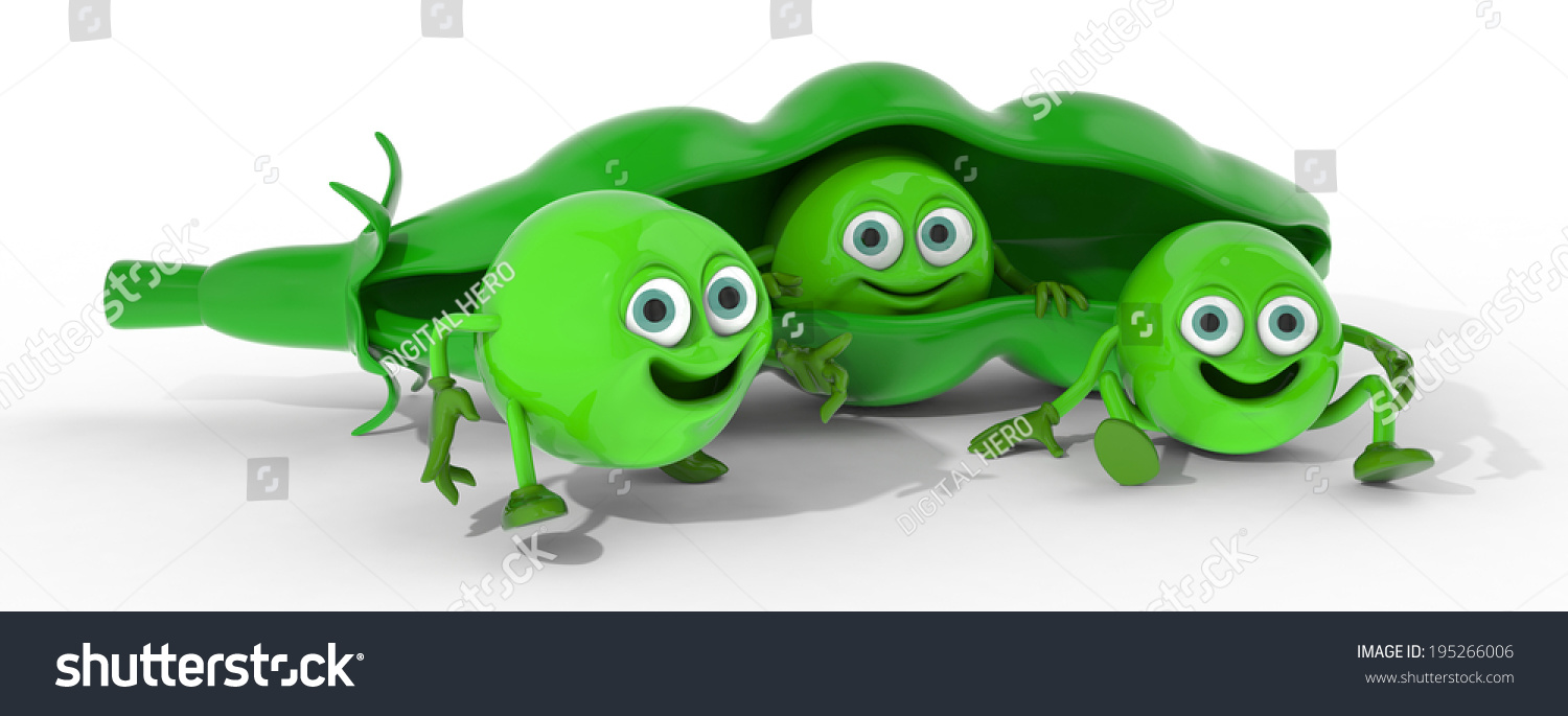 Happy Illustration Peas Pod Friends Stock Illustration 195266006 ...