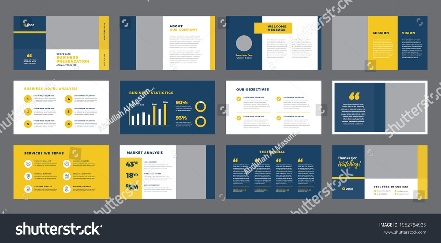 Business Presentation Brochure Guide Design Pitch Stock Vector (Royalty ...