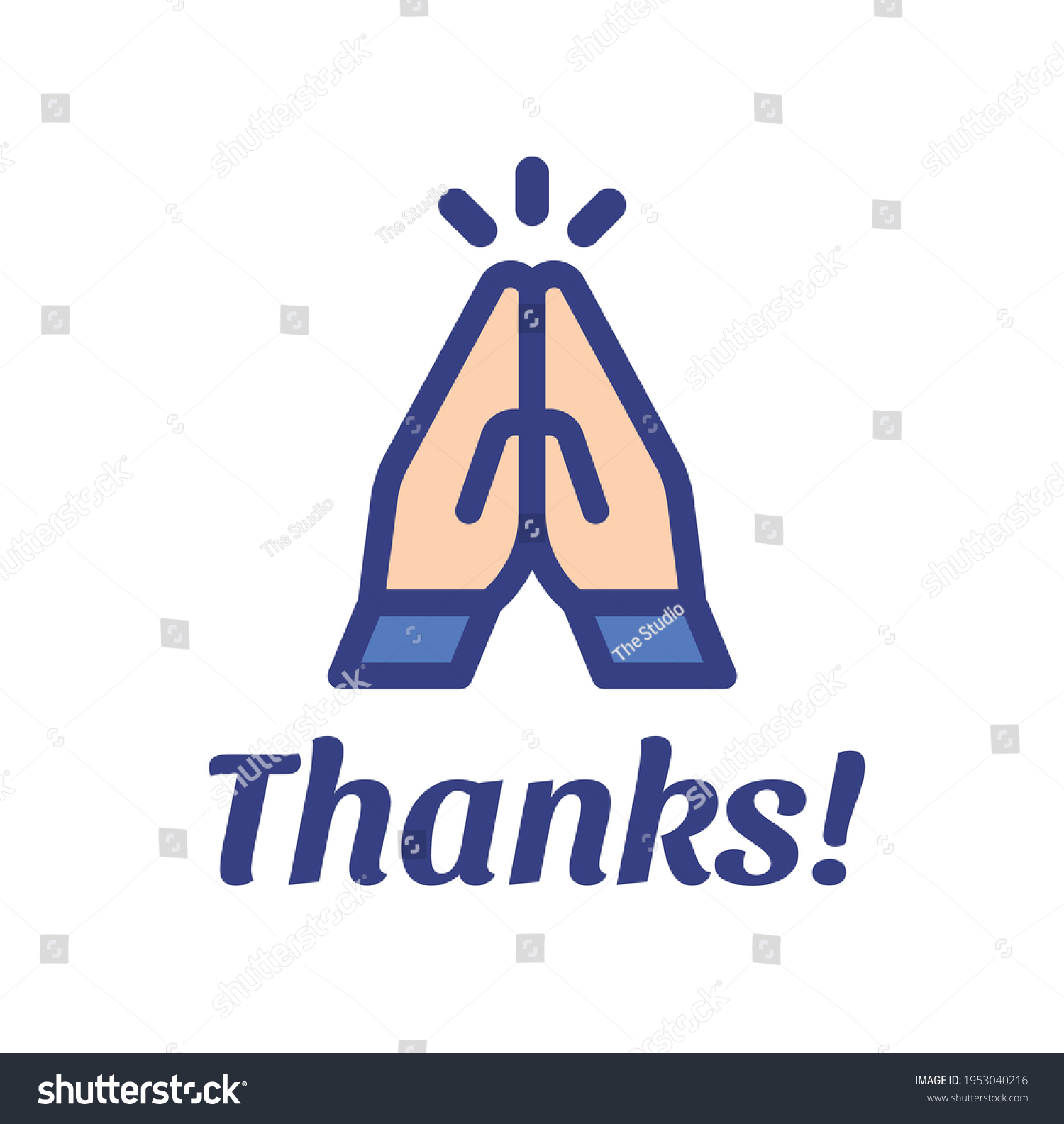 Thanks Two Hands Placed Together Vector Stock Vector (Royalty Free ...