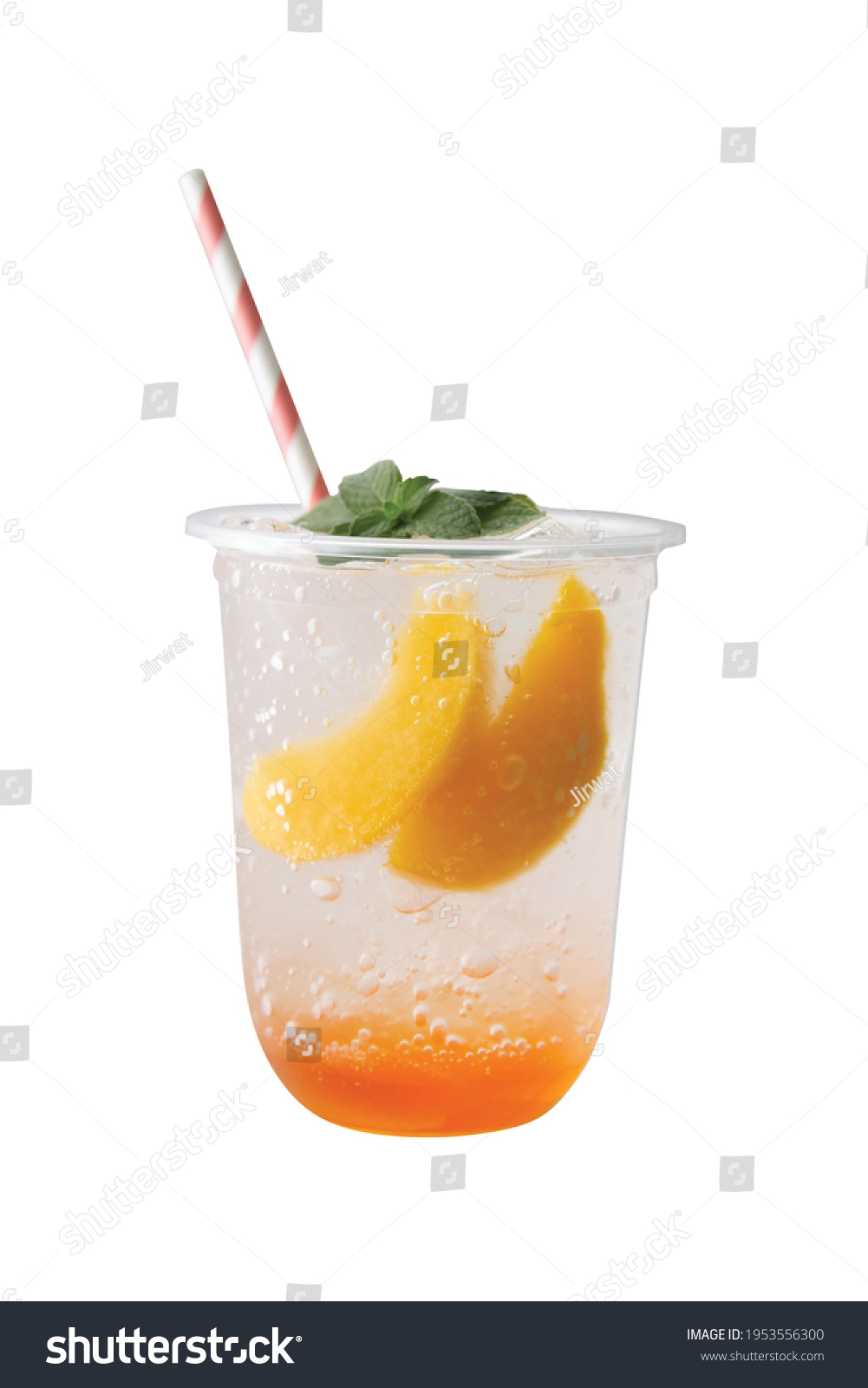 Closeup Peach Italian Soda On White Stock Photo 1953556300 | Shutterstock