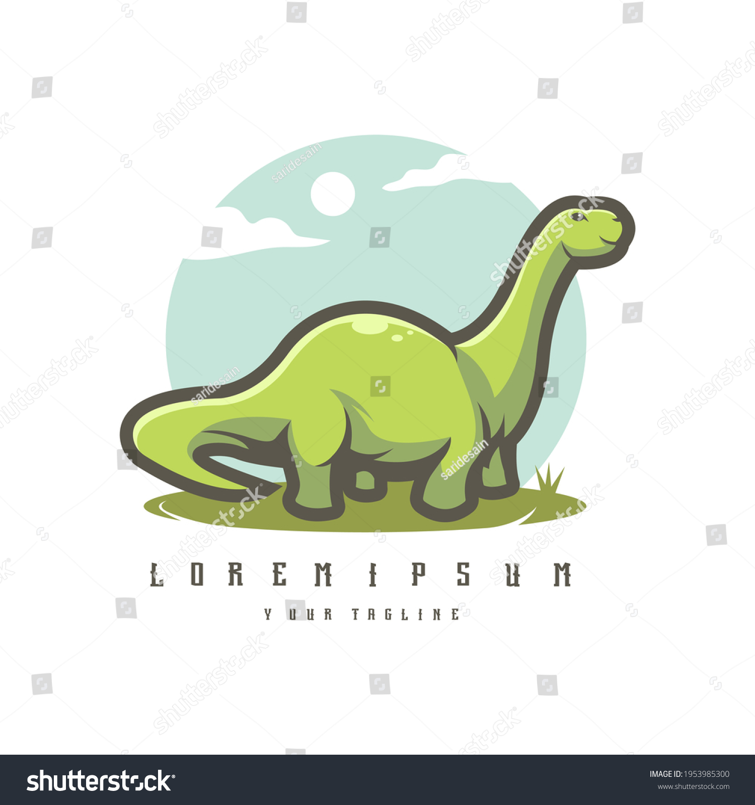 Dinosaur Cartoon Character Logo Mascot Design Stock Vector (royalty 