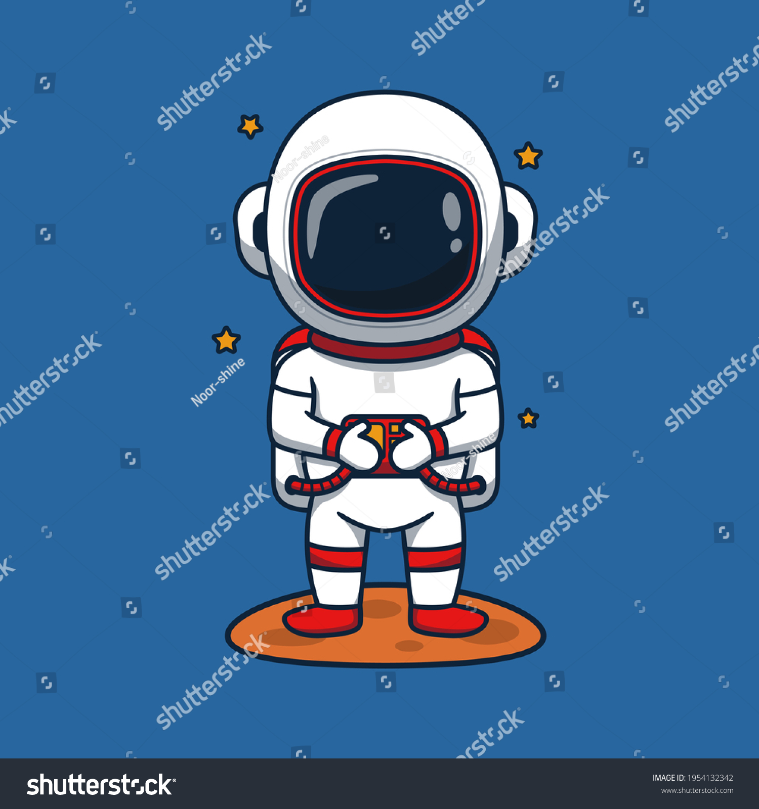 Cute Astronaut Cartoon Illustration T Shirt Stock Vector (Royalty Free ...