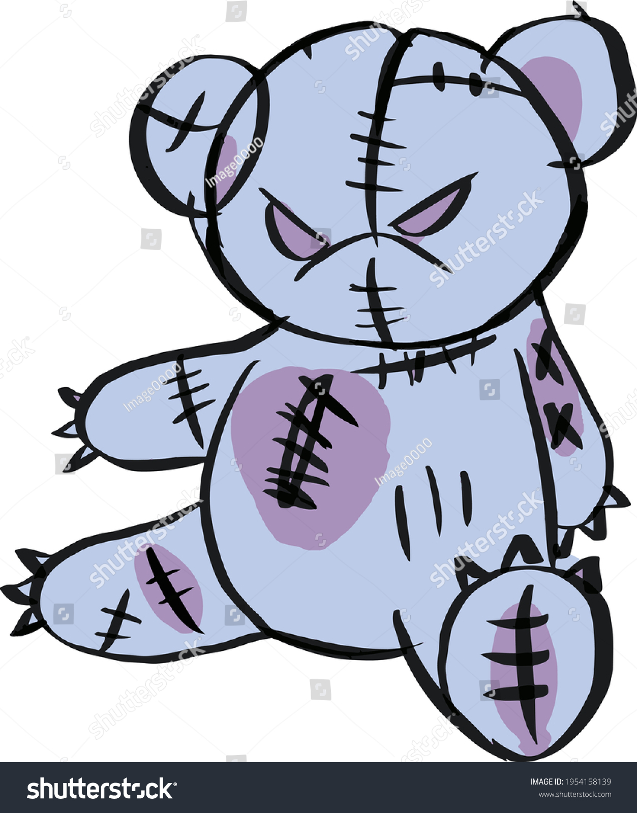 Devil Teddy Bears Sitting Downvector Clip Stock Vector (Royalty Free ...