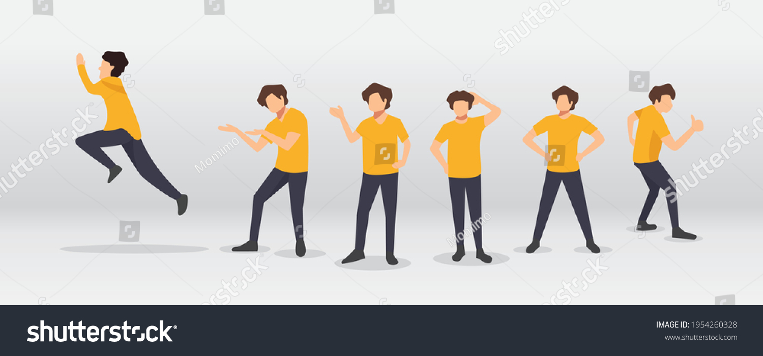 Vector Isolated Set Male Silhouettes Going Stock Vector (royalty Free 