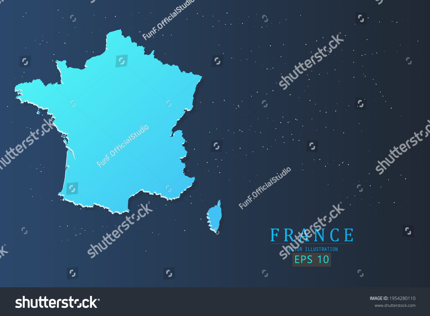 France on the World Map A Seasonal - Stock Vector France Map World Map International Vector Template With D Gradient Blue Color And Stars 1954280110