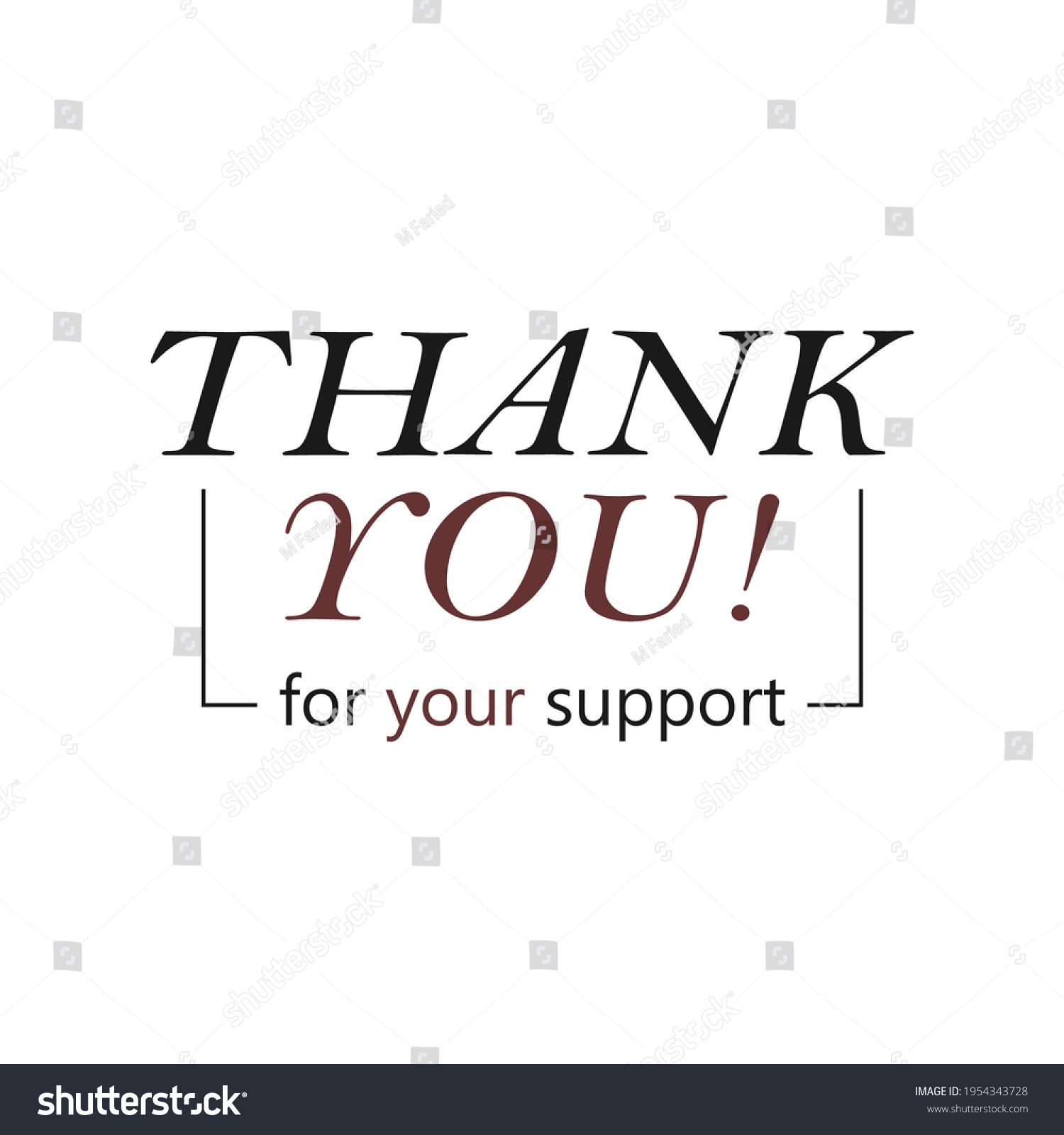 Sentence Thank You Your Support Black Stock Vector (Royalty Free ...