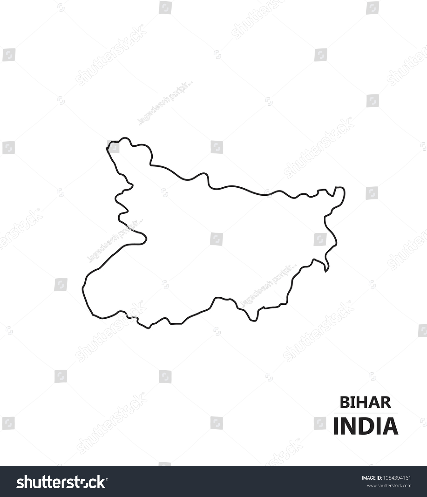 Bihar India Vector Map White Background Stock Vector (Royalty Free ...