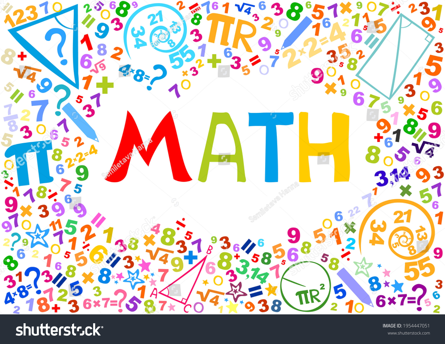 Math Horizontal Banner Presentation Website Isolated Stock Vector ...