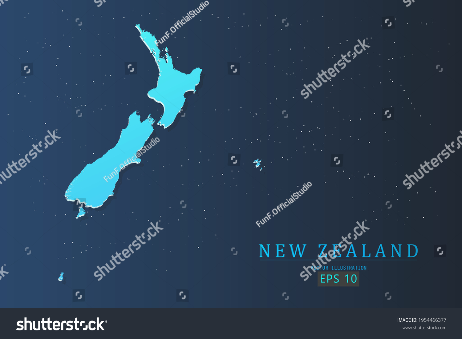 New Zealand Map World Map International Stock Vector Royalty Free Stock Vector New Zealand Map World Map International Vector Template With D Gradient Blue Color And Stars 1954466377