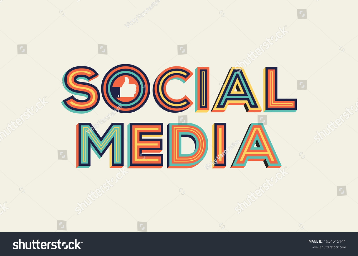 social-media-word-modern-typography-design-stock-vector-royalty-free