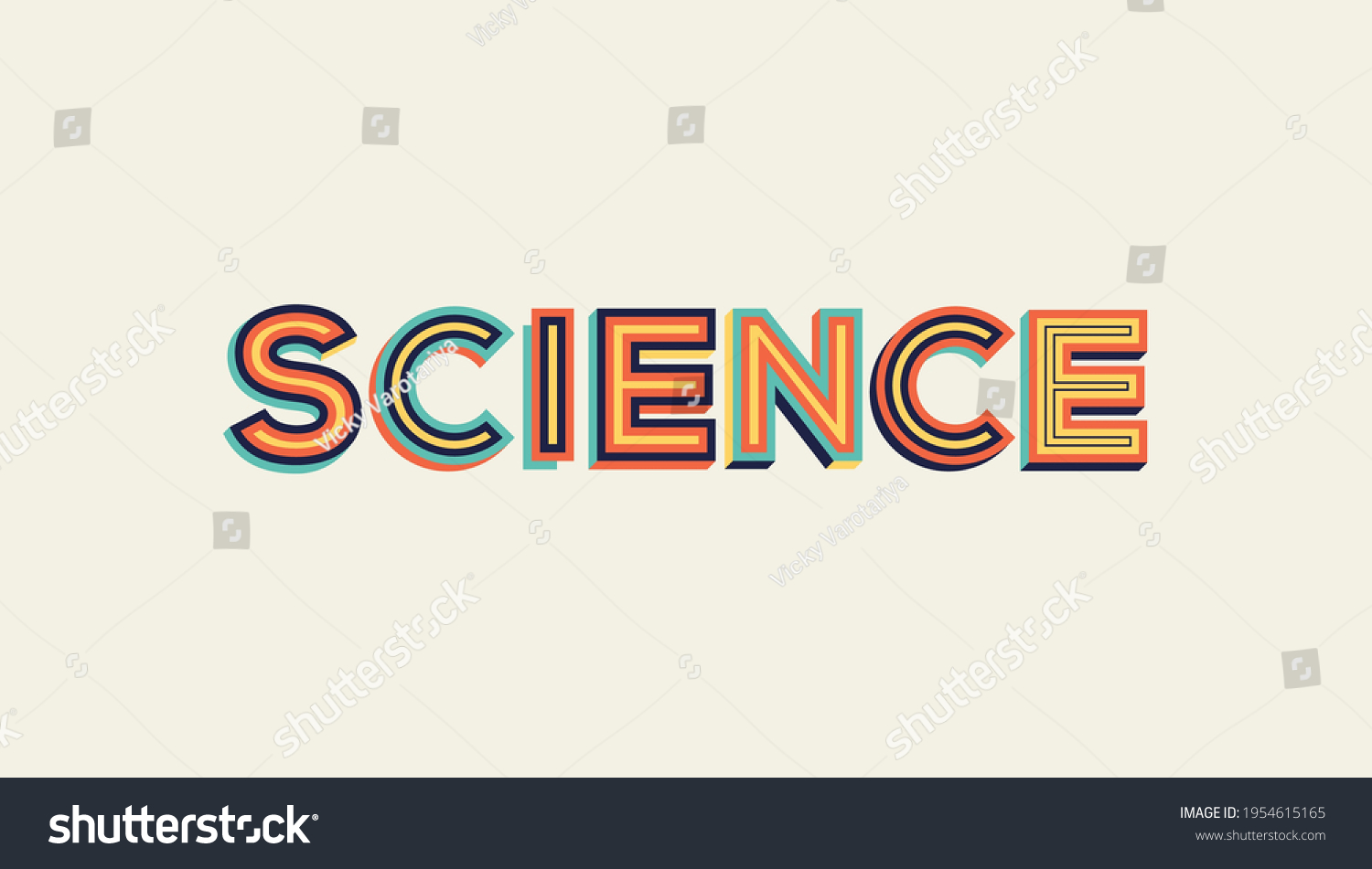 Science Word Modern Typography Design Website Stock Vector (Royalty ...