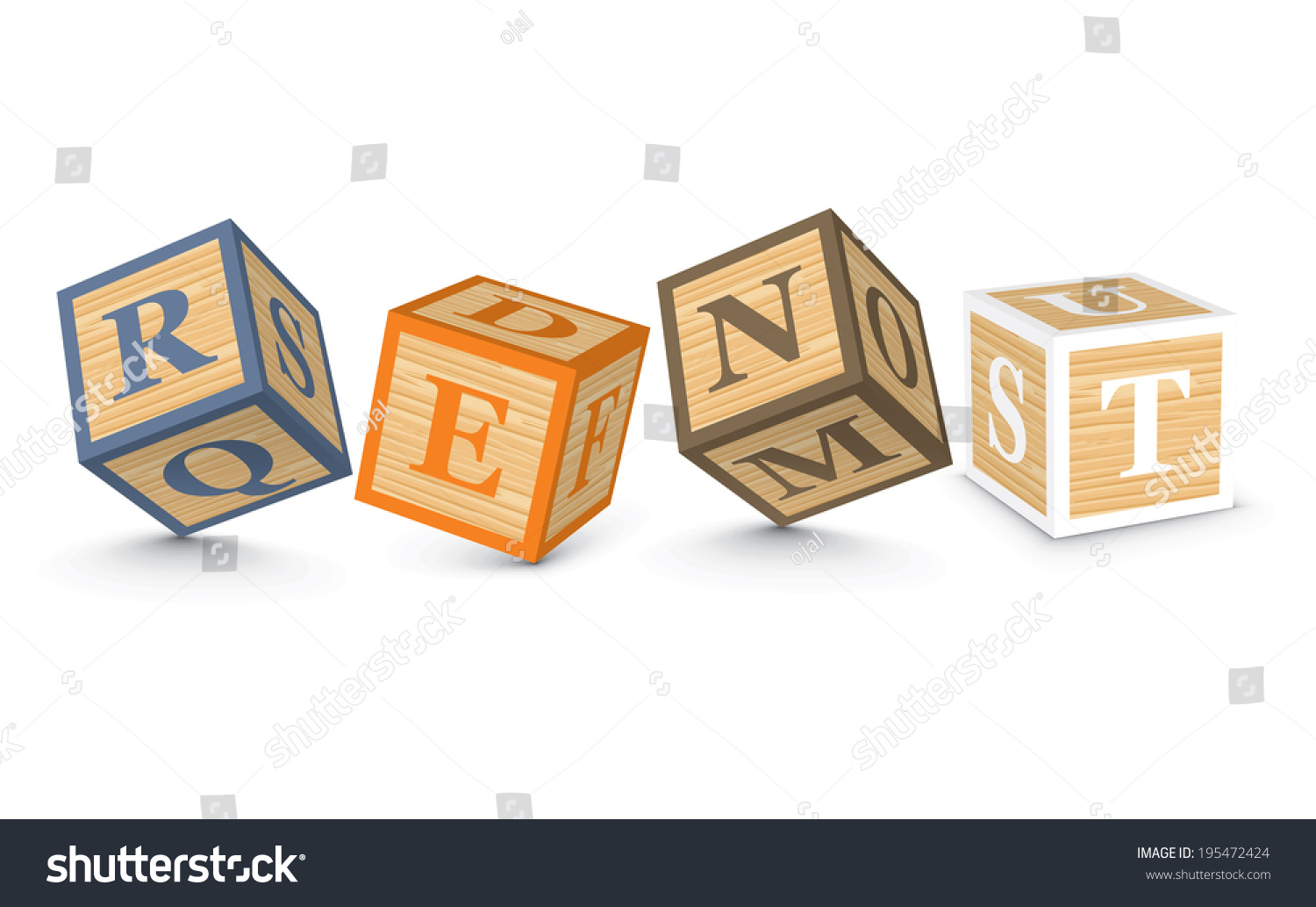 Rent Written Alphabet Blocks Vector Illustration Stock Vector (Royalty ...