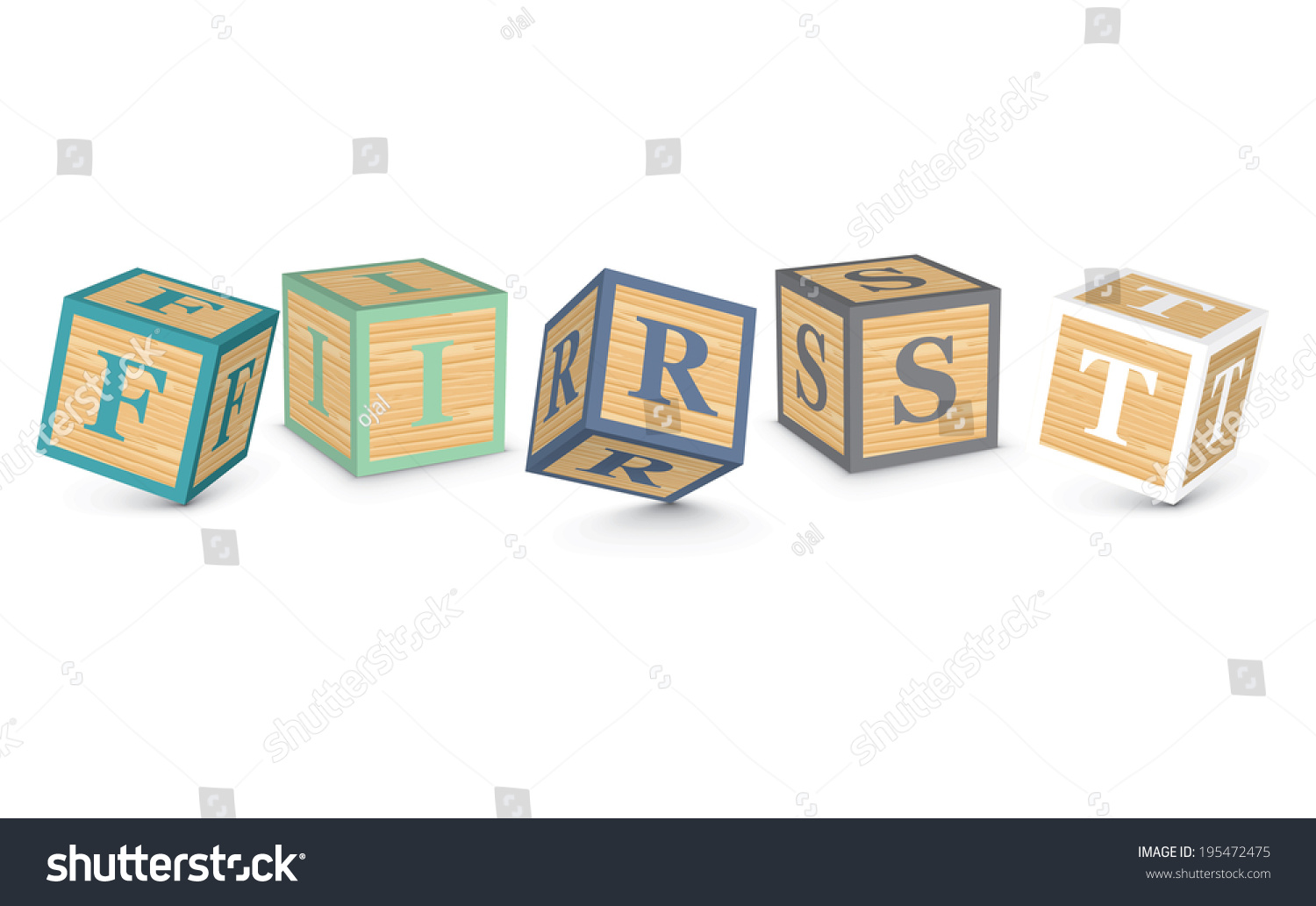 First Written Alphabet Blocks Vector Illustration Stock Vector (Royalty ...