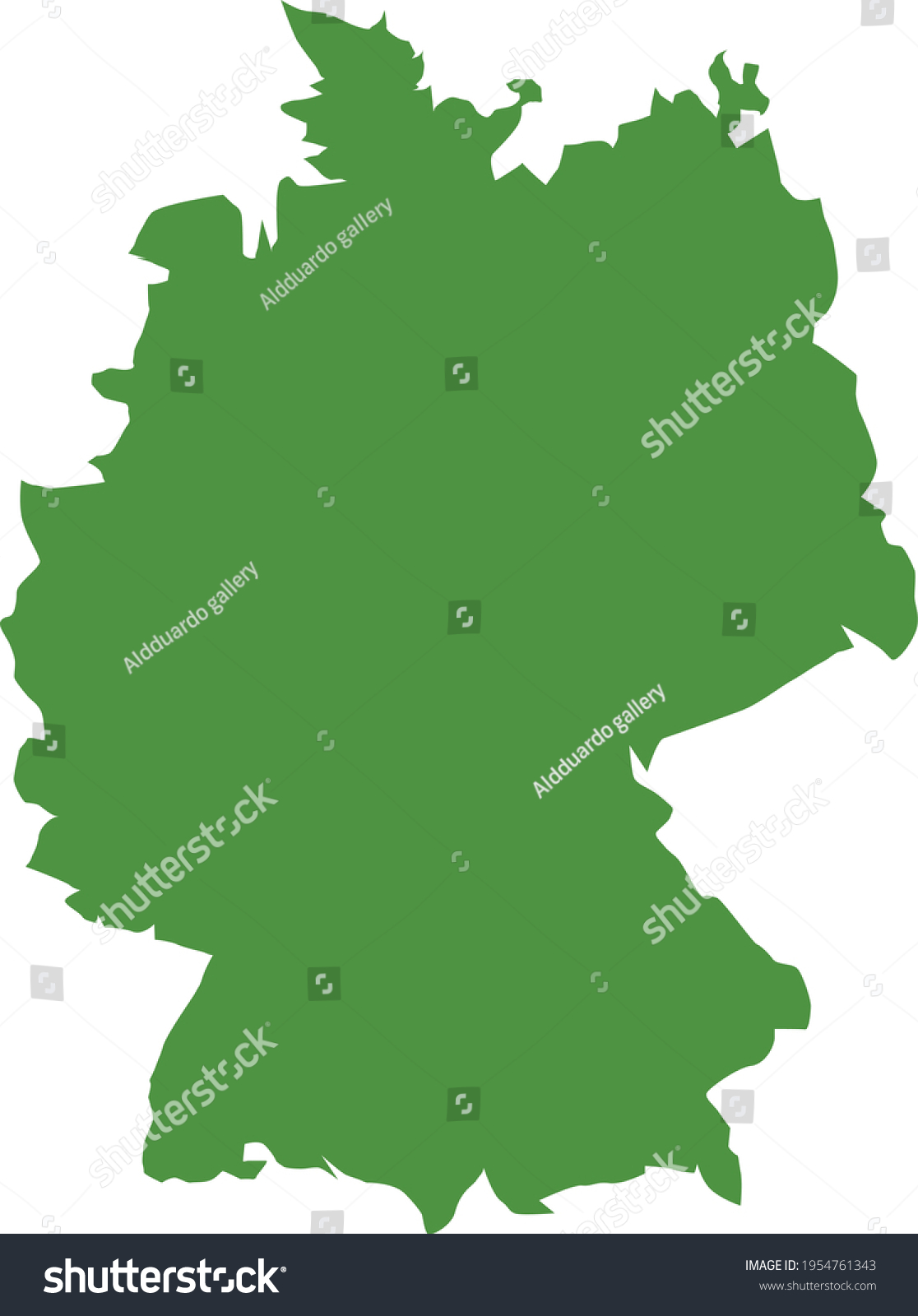 Vector Illustration Map Germany Stock Vector (Royalty Free) 1954761343 ...