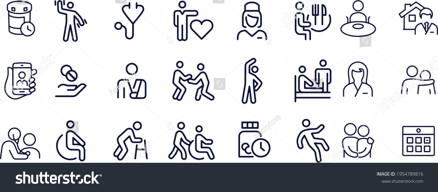 Nursing Home Icons Vector Design Stock Vector (royalty Free) 1954789816 