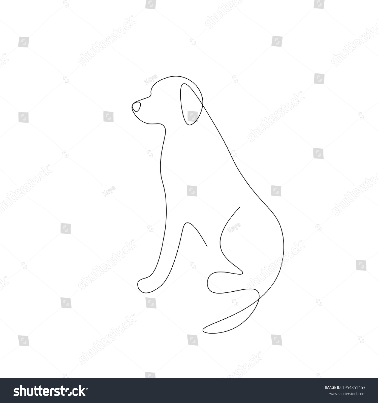 Dog Animal Line Drawing Vector Illustration Stock Vector (Royalty Free ...