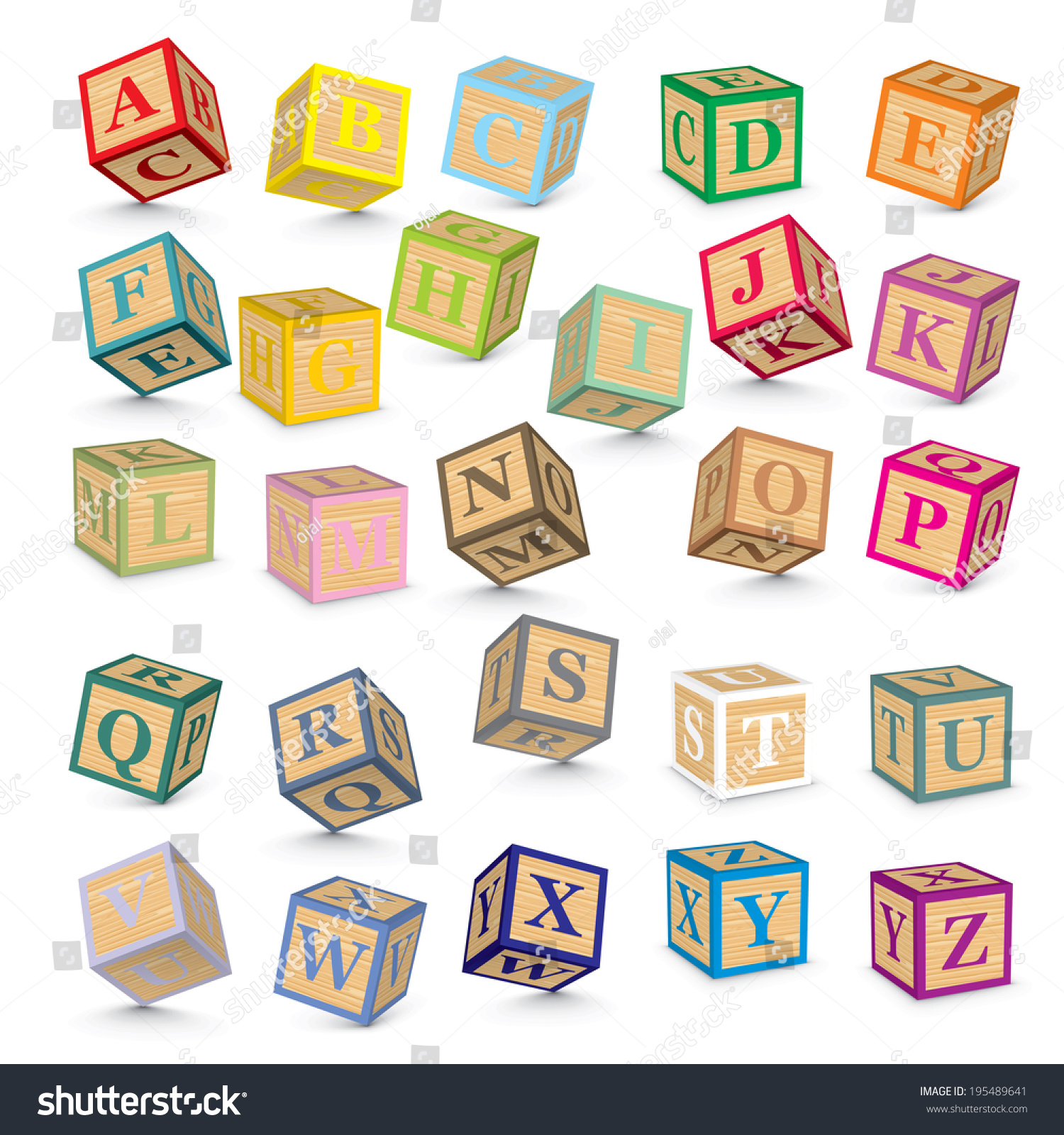 Alphabet Written Blocks Vector Illustration Stock Vector (Royalty Free ...