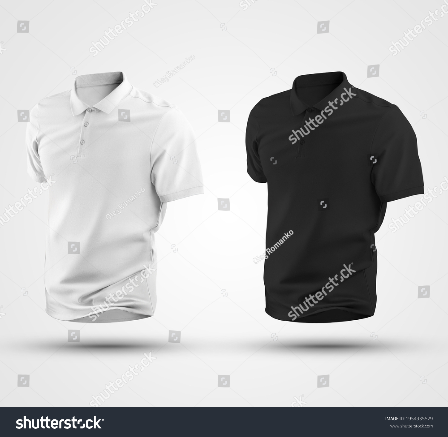 White Black Male Polo Mockup 3d Stock Photo 1954935529 | Shutterstock