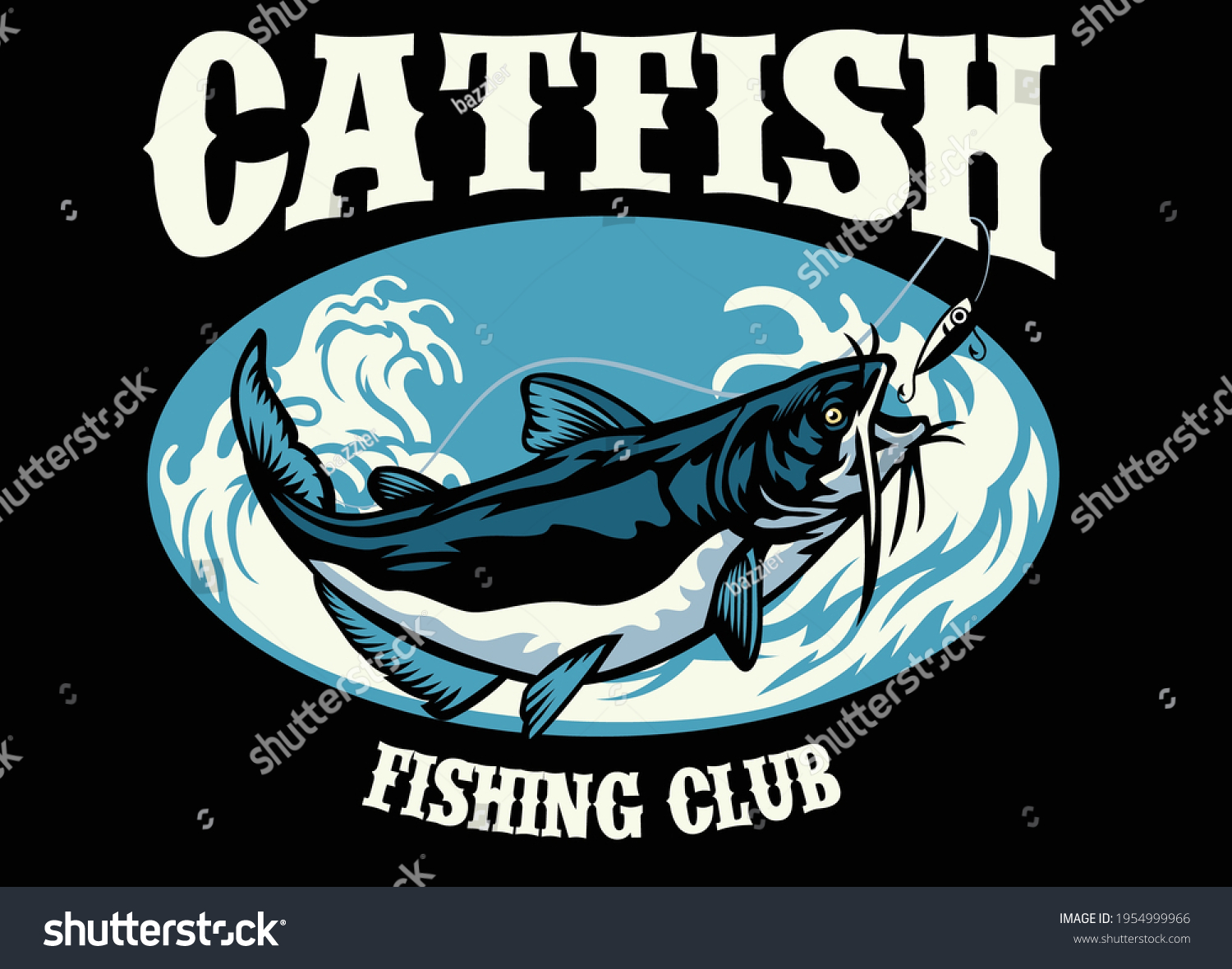 Shirt Design Fishing Catfish Stock Vector (Royalty Free) 1954999966 ...