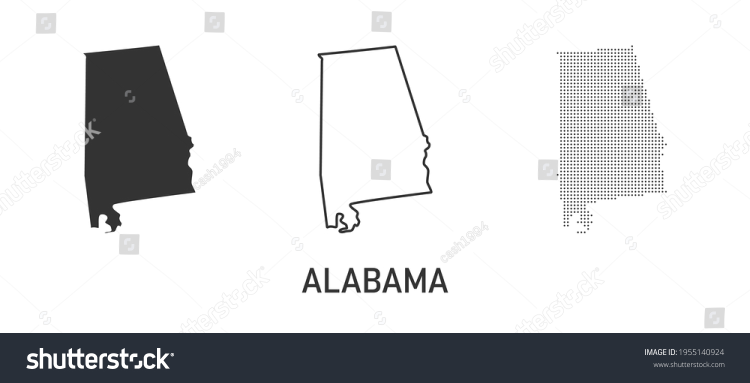 Alabama Map Map United States America Stock Vector (Royalty Free ...