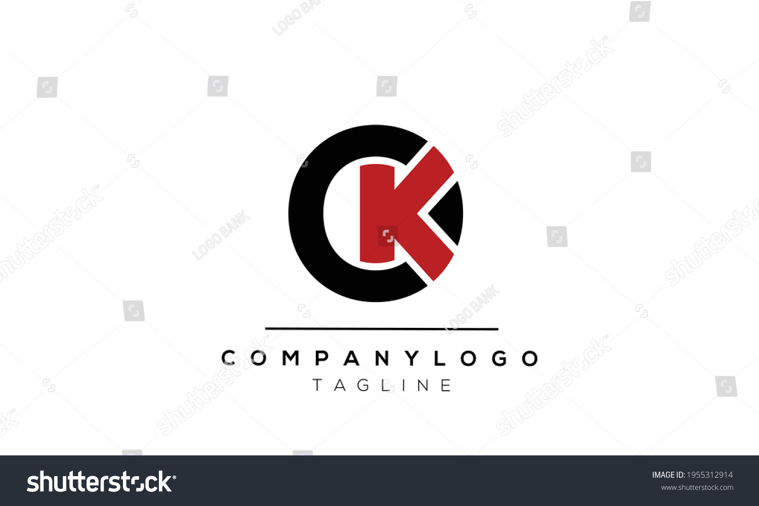 Ok Ck Initials Monogram Letter Text Stock Vector (Royalty Free ...