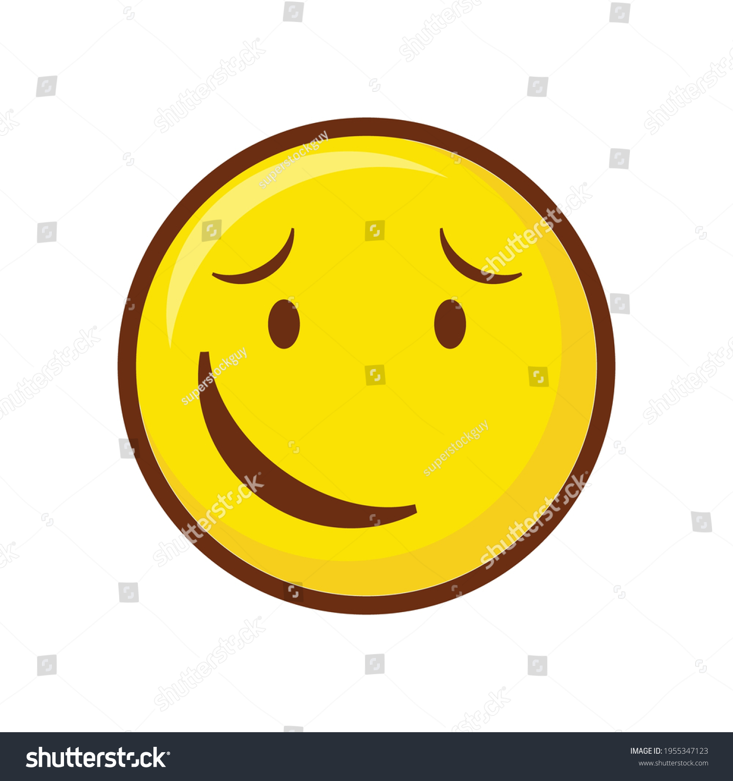 Cute Social Media Smirking Face Emoji Stock Vector Royalty Free 1955347123 Shutterstock