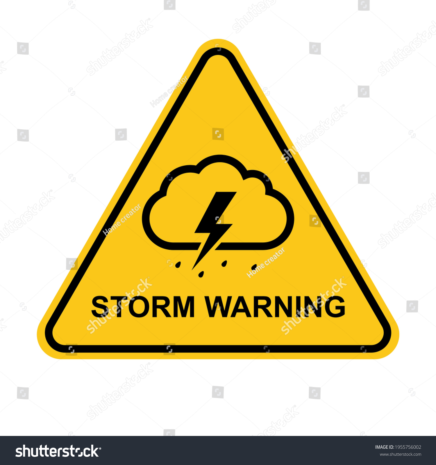 Storm Warning Yellow Warning Sign Storm Stock Vector Royalty Free 1955756002 Shutterstock 5511