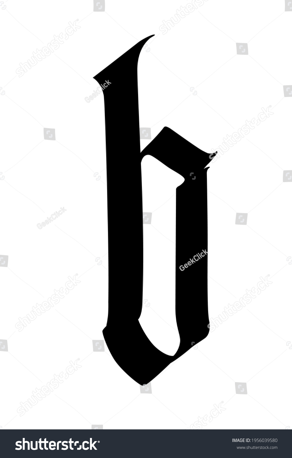 Letter B Gothic Style Vector Alphabet Stock Vector (Royalty Free ...