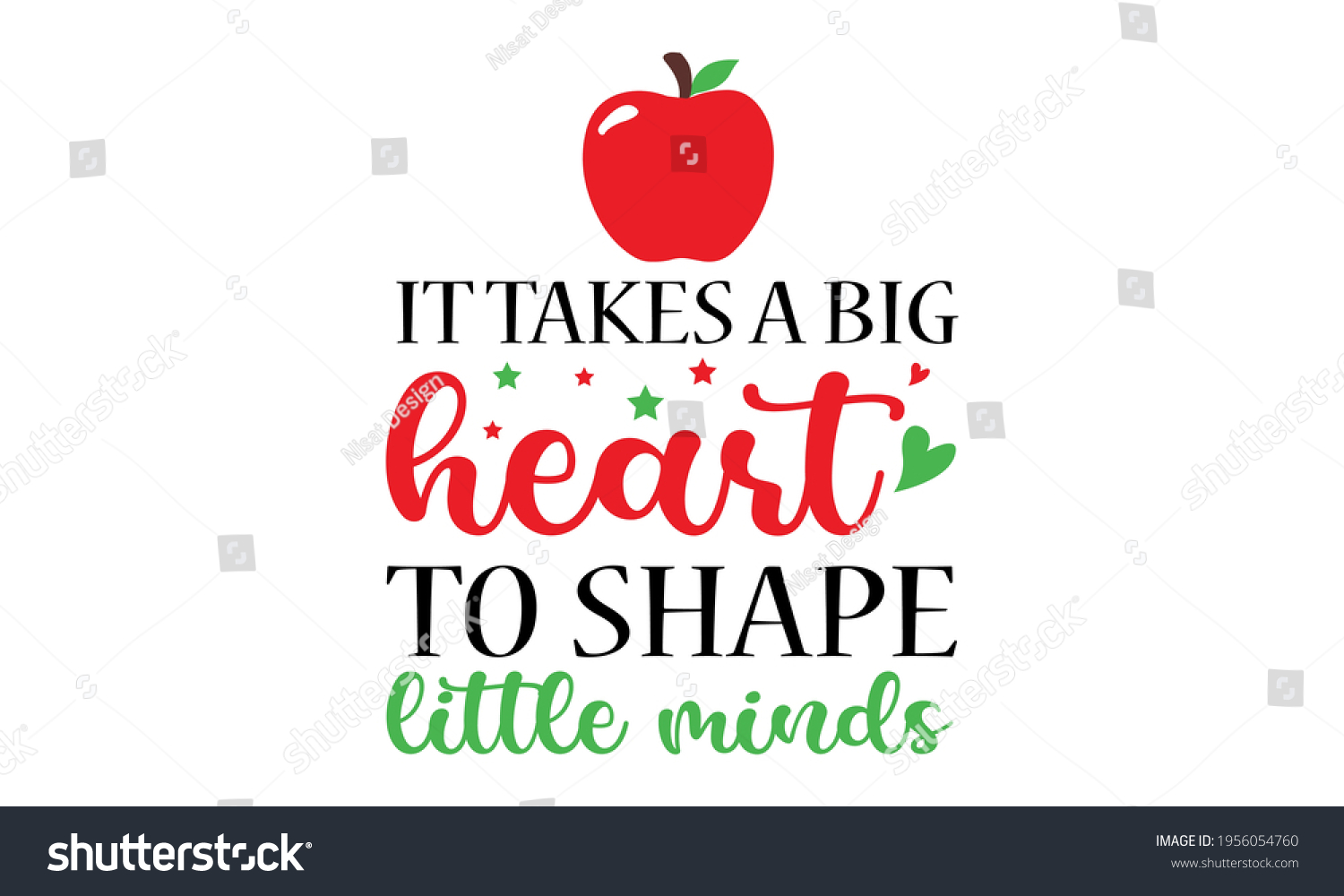 Takes Big Heart Shape Little Minds Stock Vector (Royalty Free ...