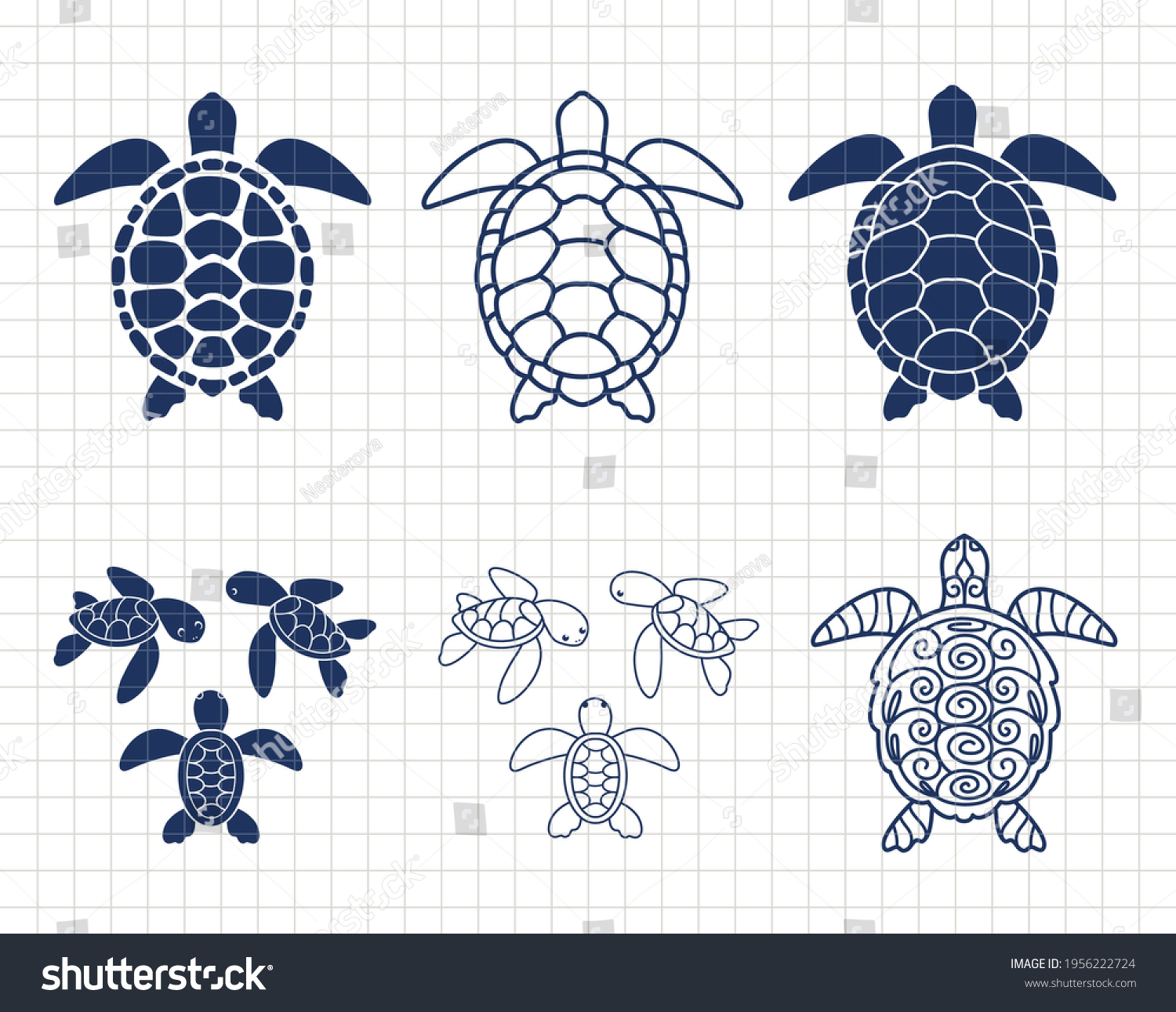 Sea Turtle Isolated Summer Clip Art Stock Vector (Royalty Free ...