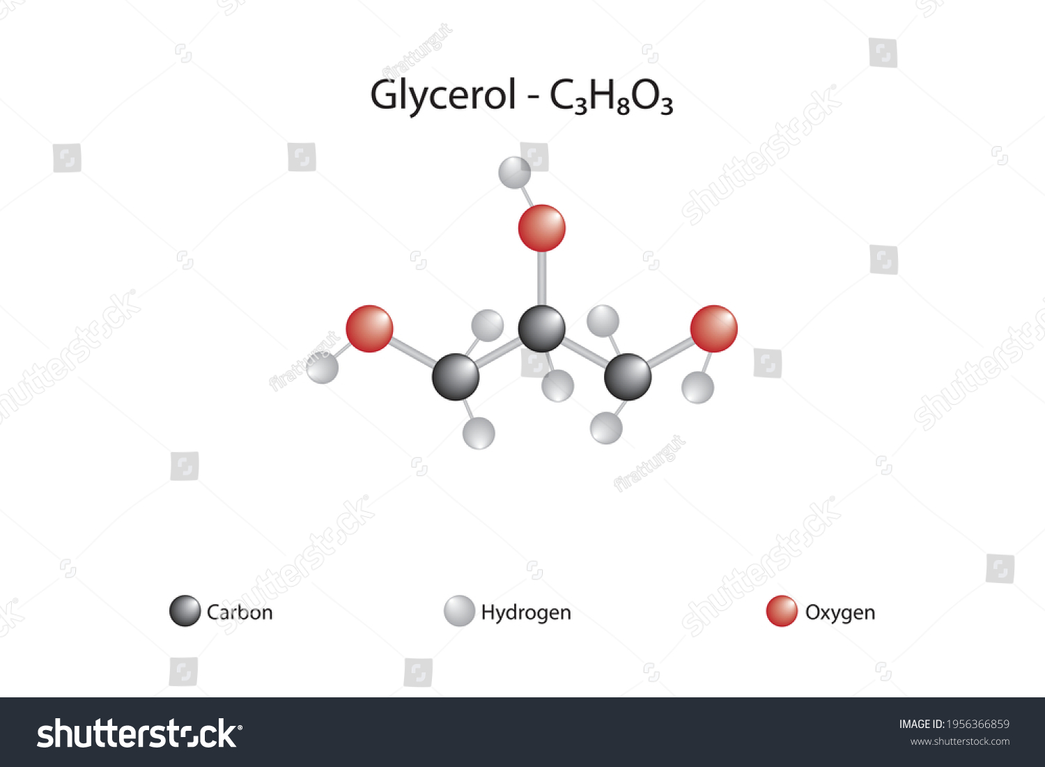 Molecular Formula Chemical Structure Glycerol Stock Vector (Royalty ...