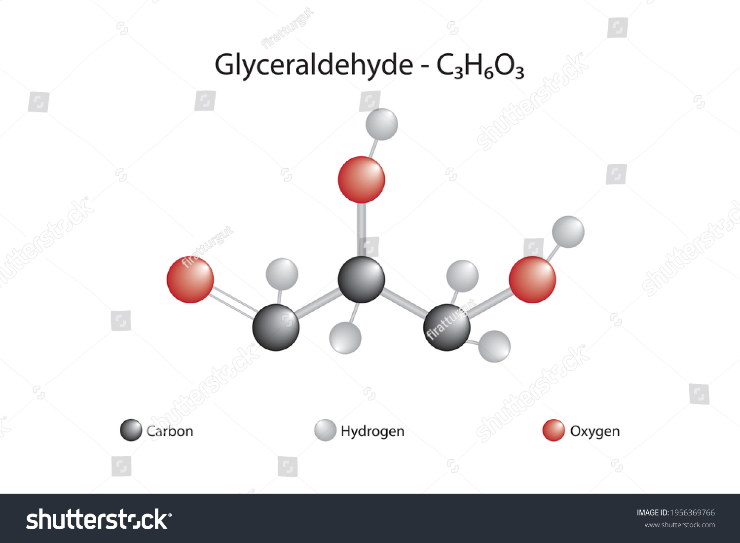 Molecular Formula Chemical Structure Glyceraldehyde Stock Vector ...