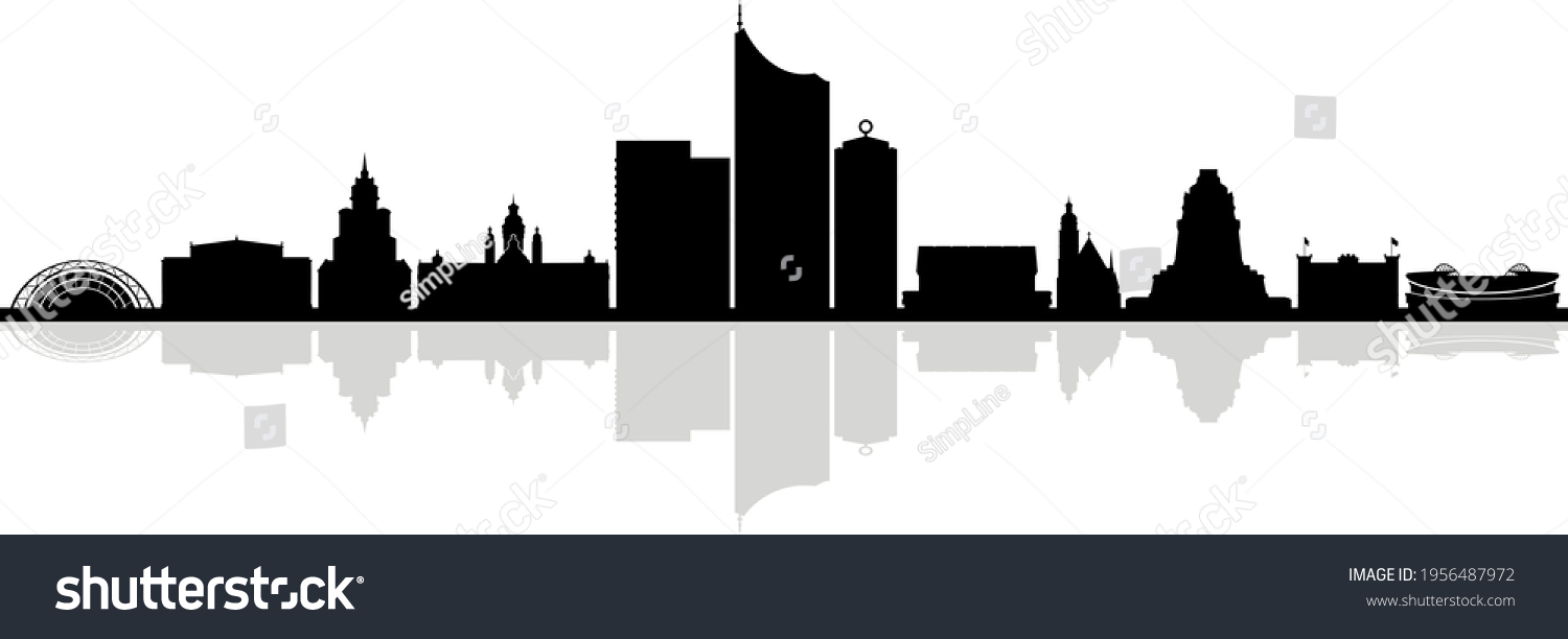 Leipzig Saxonia Germany City Skyline Vector Stock Vector (Royalty Free ...