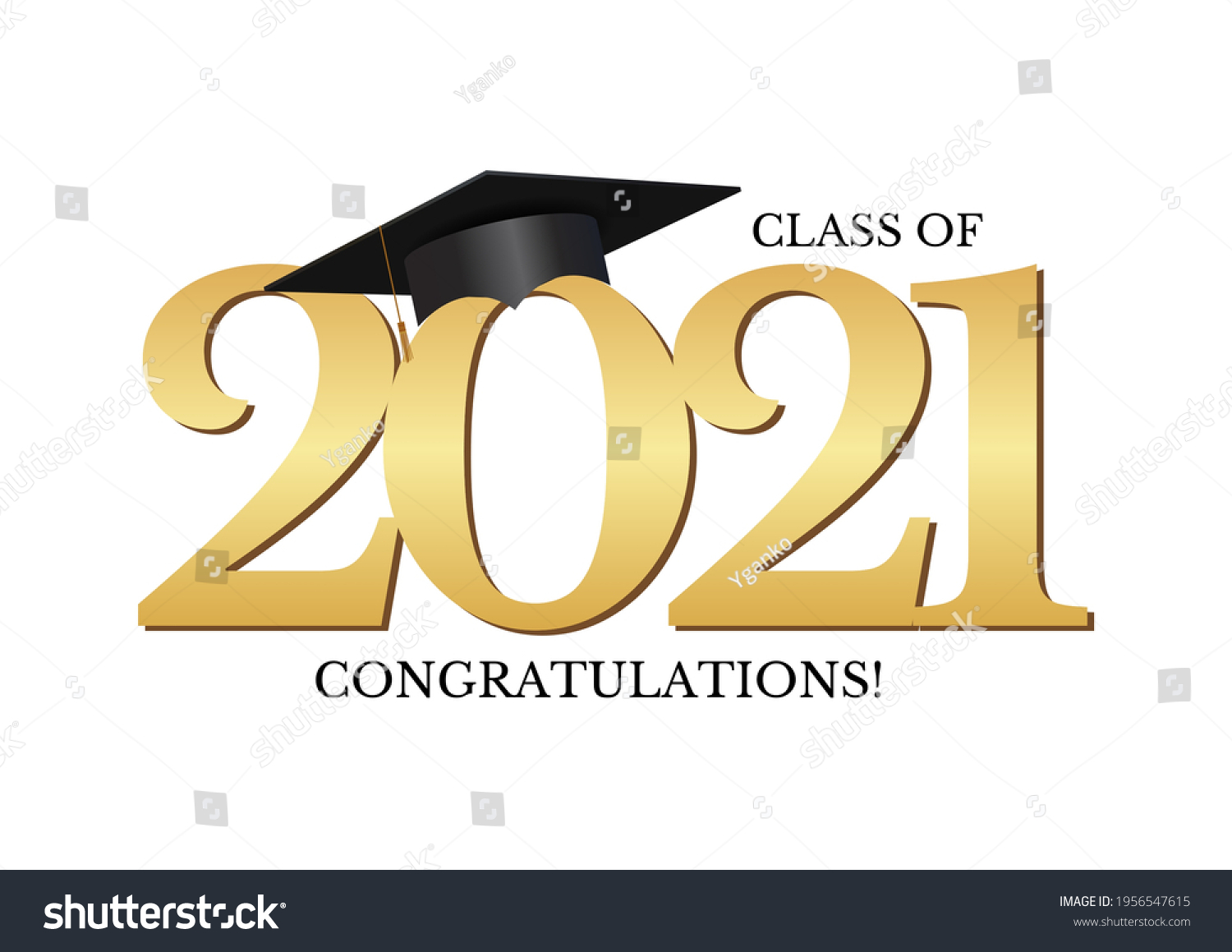 Graduation Condratulations Class 2021 Graduation Cap Stock Vector ...