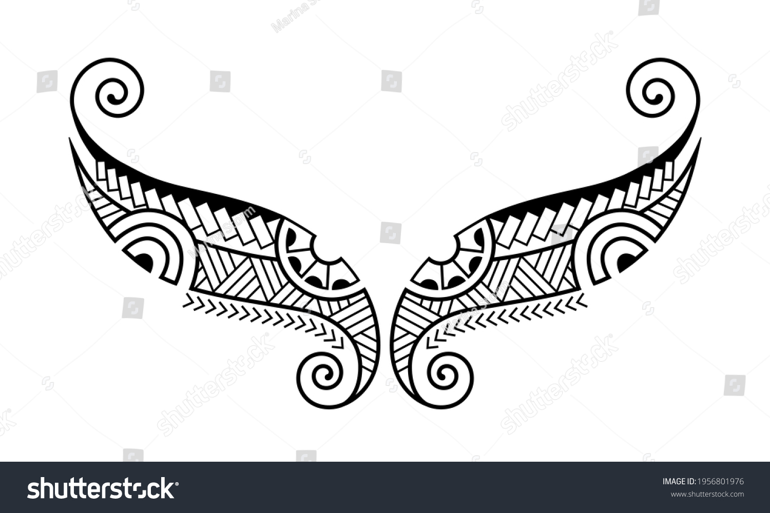 Maori Style Tattoo Back Chest Belly Stock Vector (Royalty Free ...