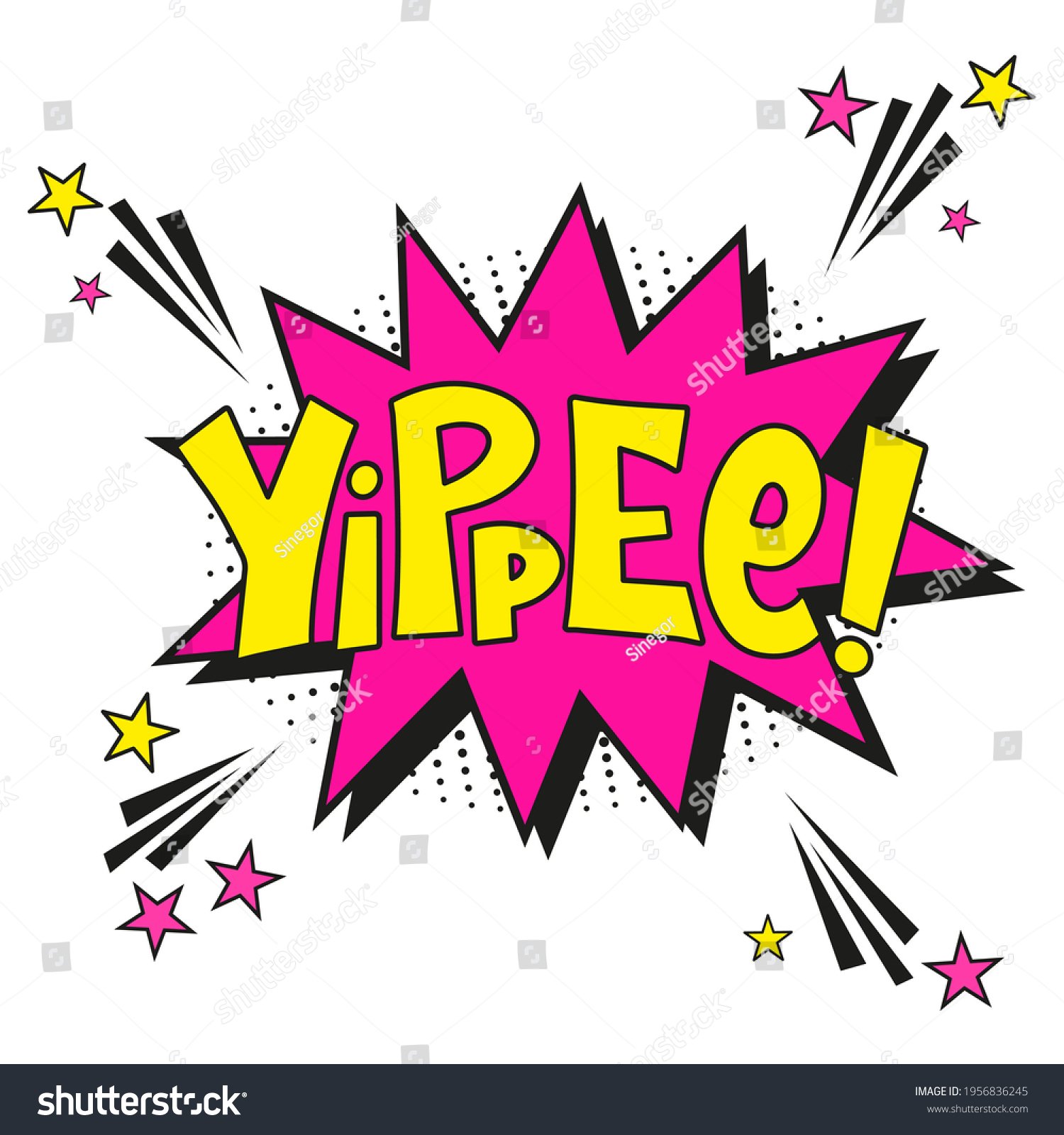 Comic Lettering Yippee Vector Bright Cartoon Stock Vector (royalty Free 