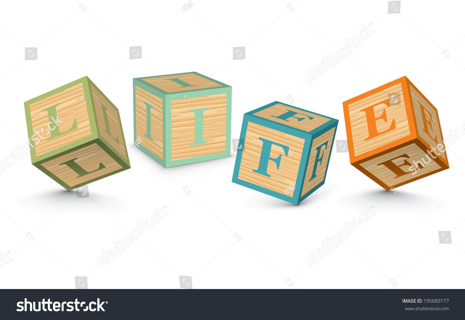 Life Written Alphabet Blocks Vector Illustration Stock Vector (royalty 