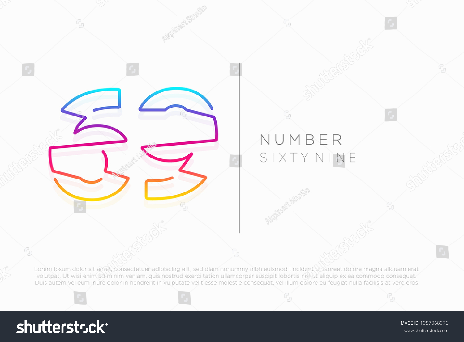 Number 69 Sixty Nine Logo Icon Stock Vector Royalty Free 1957068976