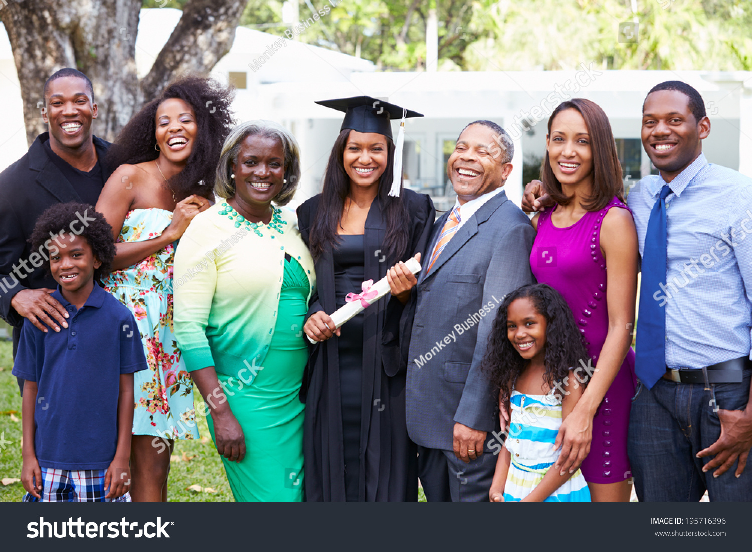 African American Student Celebrates Graduation Stock Photo 195716396 ...