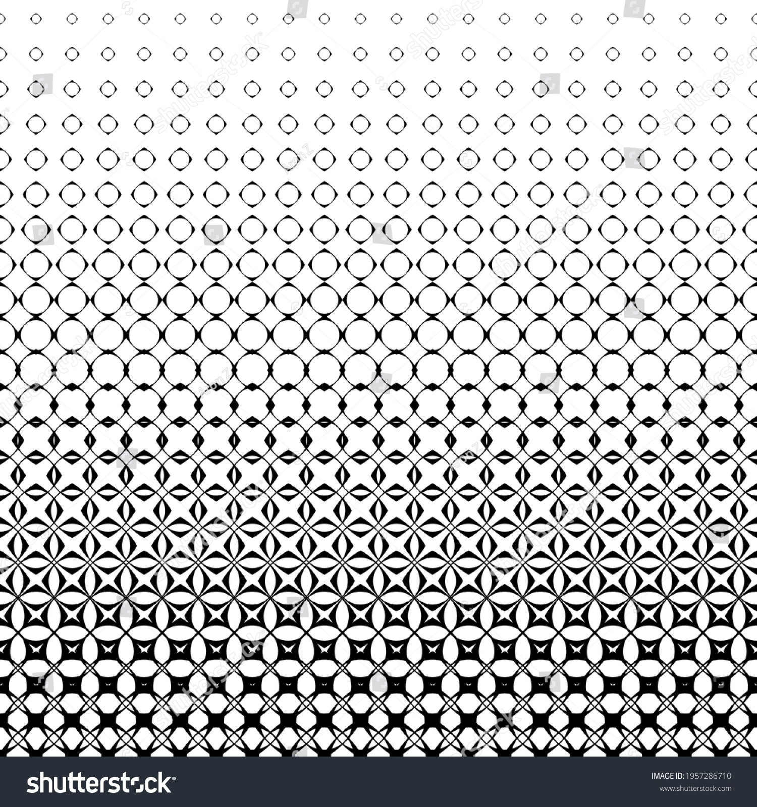 Vector Monochrome Seamless Pattern Gradually Transition Stock Vector