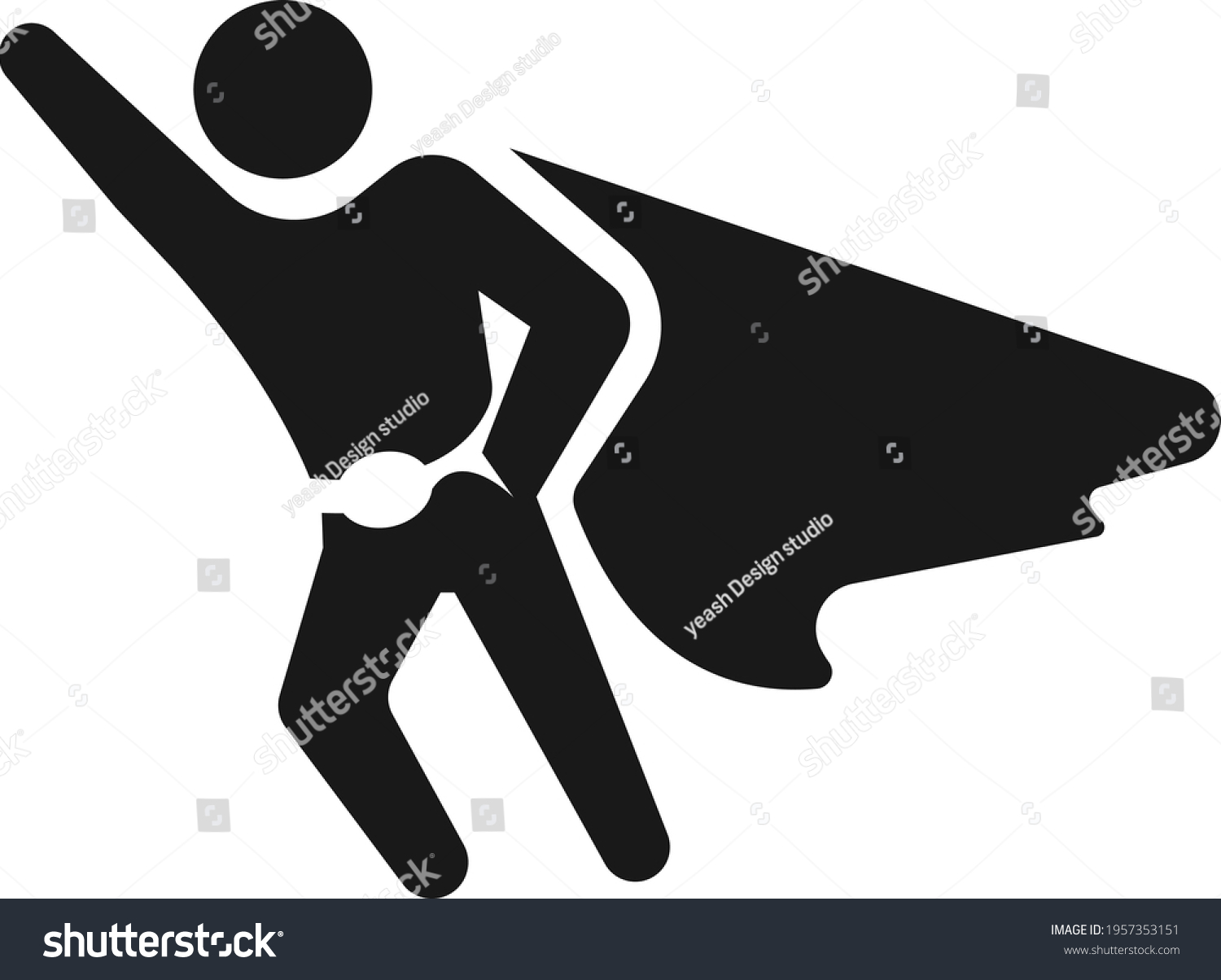 Super Hero Icon Super Man Icon Stock Vector (Royalty Free) 1957353151 ...